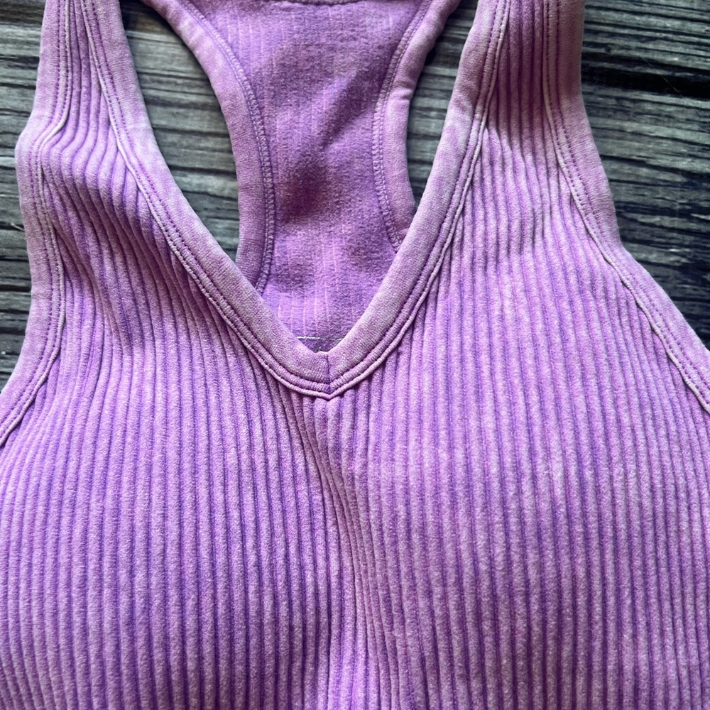Purple Ribbed Tank Top - Picture 3 of 3